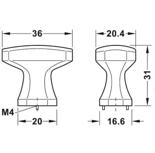 Quả nắm tủ H2185 Hafele 106.70.171 3 Quả Nắm Tủ H2185 Hafele 106.70.171