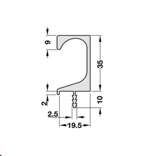 Tay nắm dạng thanh nhôm 3000mm Hafele 126.27.103 3 Tay Nắm Dạng Thanh Nhôm 3000mm Hafele 126.27.103