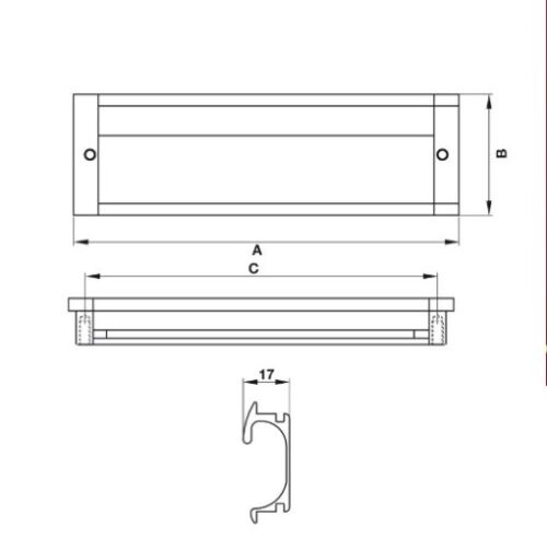 Tay nắm tủ âm 173mm Hafele 151.76.923 3 Tay Nắm Tủ Âm 173mm Hafele 151.76.923