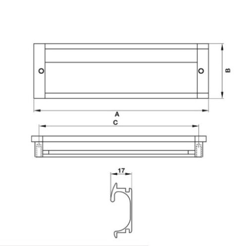 Tay nắm tủ âm 205mm Hafele 151.76.924 3 Tay Nắm Tủ Âm 205mm Hafele 151.76.924