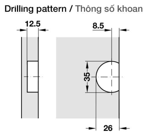 342.66.730_1 Bản lề cửa lật bằng gỗ Hafele 342.66.730