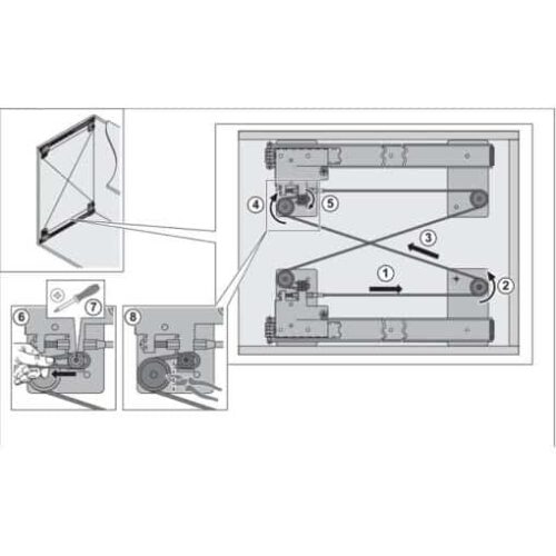 Bộ phụ kiện cửa trượt xoay Hafele 408.25.335 3 Bộ phụ kiện cửa trượt xoay Hafele 408.25.335