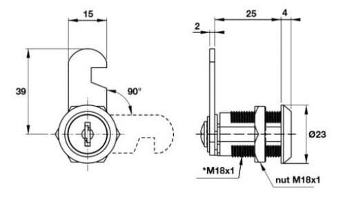 Khóa cam DIY 18 x 25mm Hafele 482.01.111