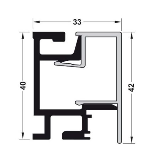 Thanh nhôm gắn tường 600mm Hafele 521.00.006 3 Thanh nhôm gắn tường 600mm Hafele 521.00.006