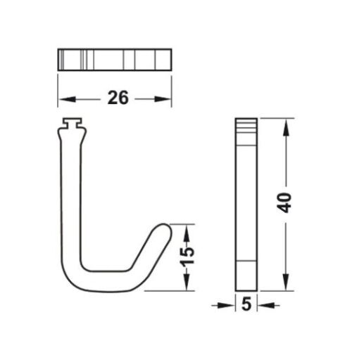Móc treo đồ làm bếp Hafele 523.00.390 3 Móc Treo Đồ Làm Bếp Hafele 523.00.390