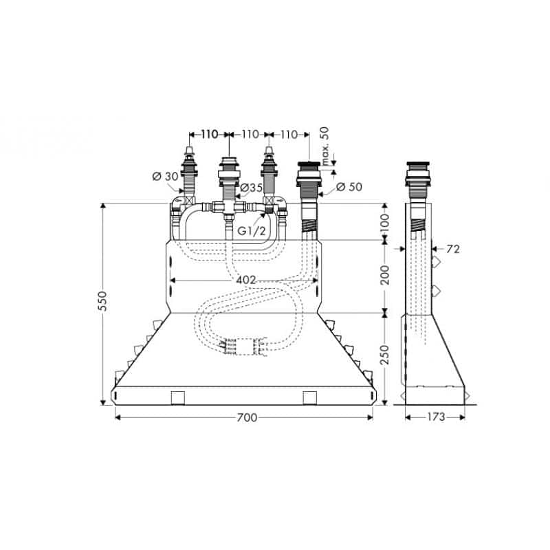 589.29.951_1 Bộ âm cho bộ trộn bồn tắm 4 lỗ 589.29.951