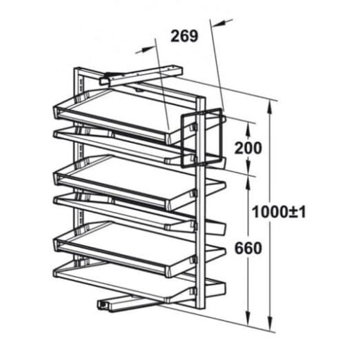 Kệ để giày 1000mm màu xám Hafele 806.22.500 3 Kệ để giày 1000mm màu xám Hafele 806.22.500