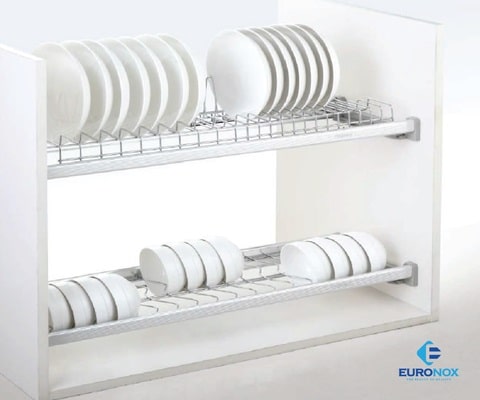 Kệ bát đĩa cố định khung nhôm Euronox EUA-70.304