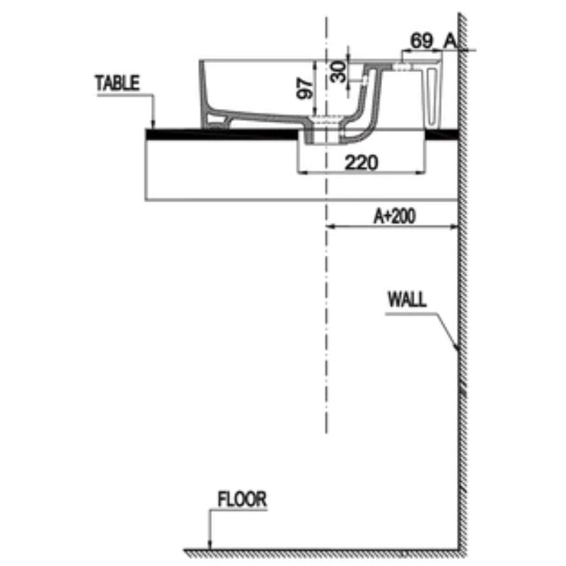 Kích thước chậu Lavabo sứ đặt bàn Sapporo 420 Hafele 588.79.031 Kích thước chậu Lavabo sứ đặt bàn Sapporo 420 Hafele 588.79.031