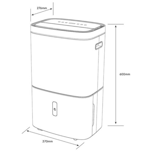 Máy hút ẩm Electrolux EDH10TRBW1 4 Kích thước máy hút ẩm Electrolux EDH10TRBW1
