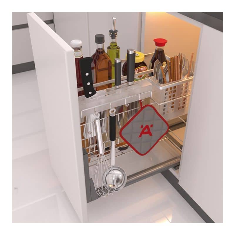 Ảnh thực tế Bộ đựng dao thớt chai lọ Sonata 350mm Hafele 549.20.019 Ảnh thực tế Bộ đựng dao thớt chai lọ Sonata 350mm Hafele 549.20.019