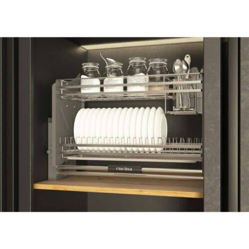 Rổ bát đĩa di động Cucina Lento 504.76.138 900mm Inox 304/ Xám 4 Ảnh thực tế Rổ bát đĩa di động Cucina Lento 504.76.138