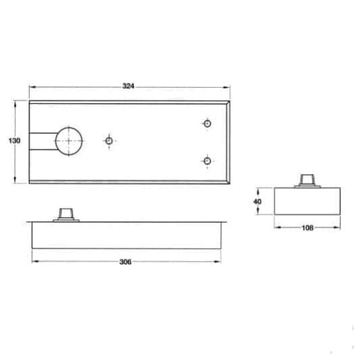 Bản lề sàn 70Kg DCL41 Hafele 932.84.044 3 Kích thước của Bản lề sàn 70Kg DCL41 Hafele 932.84.044