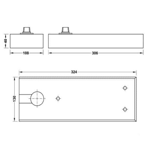 Bản lề sàn DCL41 EN5 250Kg Hafele 932.84.040 3 Kích thước của Bản lề sàn DCL41 EN5 250Kg Hafele 932.84.040