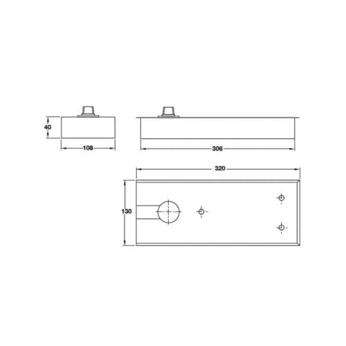 Bản lề sàn EN3 100Kg Hafele 932.79.030 3 Kích thước của Bản lề sàn EN3 100Kg Hafele 932.79.030
