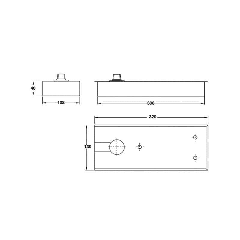 Kích thước của Bản lề sàn EN3 100Kg Hafele 932.79.030 Kích thước của Bản lề sàn EN3 100Kg Hafele 932.79.030