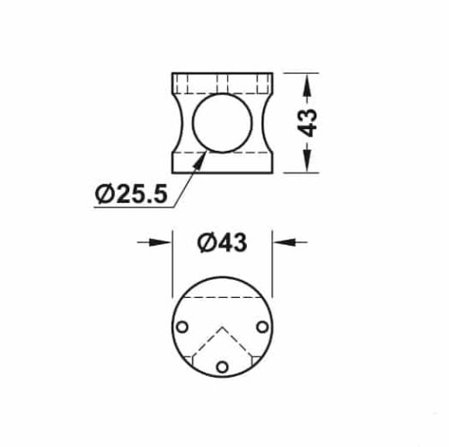 Bas nối chữ T nhà vệ sinh công cộng Hafele 988.98.070 3 Kích thước của Bas nối chữ T nhà vệ sinh công cộng Hafele 988.98.070