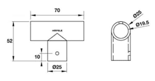 Bas nối chữ T phòng tắm ính Hafele 981.52.797 3 Kích thước của Bas nối chữ T phòng tắm ính Hafele 981.52.797