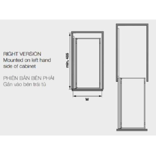 Bộ 2 rổ Arena Comfort II, 400mm, Hafele 545.53.764 mở phải 3 Bộ 2 rổ Arena Comfort II, 400mm, Hafele 545.53.764 mở phải