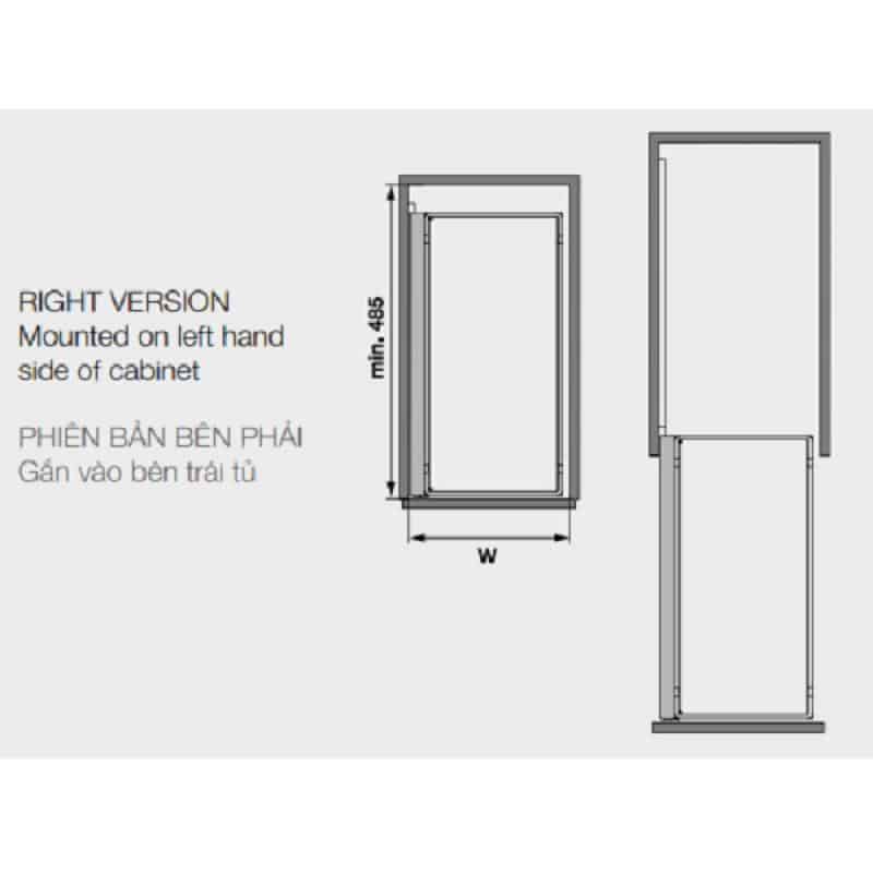 Bộ 2 rổ  Arena Comfort II, 400mm, Hafele 545.53.764  mở phải Bộ 2 rổ Arena Comfort II, 400mm, Hafele 545.53.764 mở phải