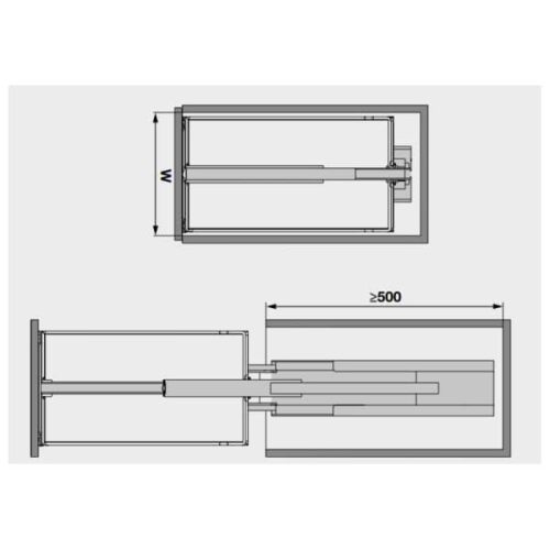 Bộ kệ tủ 4 tầng, rổ lưới Dispensa 90 Arena 400mm Hafele 546.54.613 3 Bộ kệ tủ 4 tầng, rổ lưới Dispensa 90 Arena 400mm Hafele 546.54.613