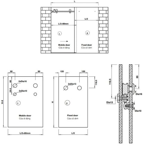 Bộ phụ kiện với ray trượt 2000mm Hafele 981.06.320 3 Bộ phụ kiện với ray trượt 2000mm Hafele 981.06.320