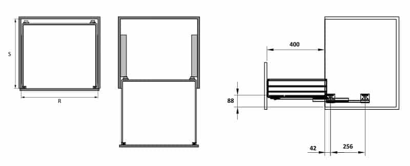 Kích thước của Bộ rổ bát đĩa Cappella Hafele 549.08.004 Inox 304 Kích thước của Bộ rổ bát đĩa Cappella Hafele 549.08.004 Inox 304