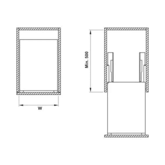 Kích thước của Bộ rổ dao thớt, chai lọ Sonata Hafele 549.20.011 Inox 304 Kích thước của Bộ rổ dao thớt, chai lọ Sonata Hafele 549.20.011 Inox 304