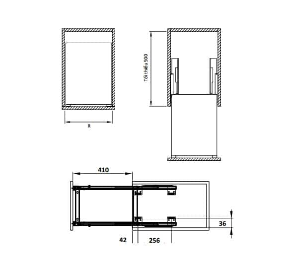 Kích thước của Bộ rổ dao thớt, chai lọ Sonata Hafele 549.20.213 mạ chrome Kích thước của Bộ rổ dao thớt, chai lọ Sonata Hafele 549.20.213 mạ chrome