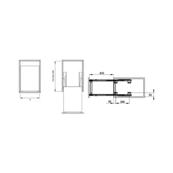 Kích thước của Bộ rổ gia vị Sonata Hafele 549.20.233 mạ chrome Kích thước của Bộ rổ gia vị Sonata Hafele 549.20.233 mạ chrome