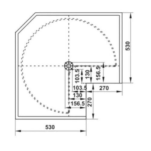 Bộ rổ góc xoay 270 độ Mezzo Hafele 548.37.010 Inox 304 4 Kích thước của Bộ rổ góc xoay 270 độ Mezzo Hafele 548.37.010 Inox 304