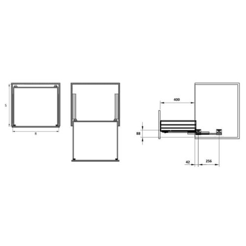 Kích thước của Bộ rổ xoong nồi Cappella Hafele 549.08.027 Inox 304