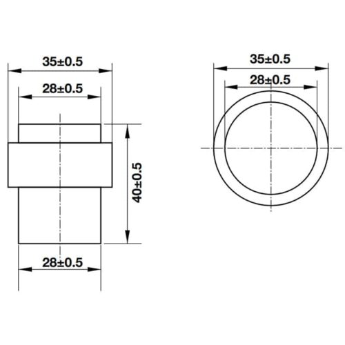 Chặn cửa gắn sàn Hafele 937.56.403 3 Kích thước của Chặn cửa gắn sàn Hafele 937.56.403