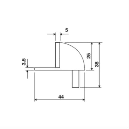 Chặn cửa gắn sàn màu đen Hafele 937.56.413 3 Kích thước của Chặn cửa gắn sàn màu đen Hafele 937.56.413