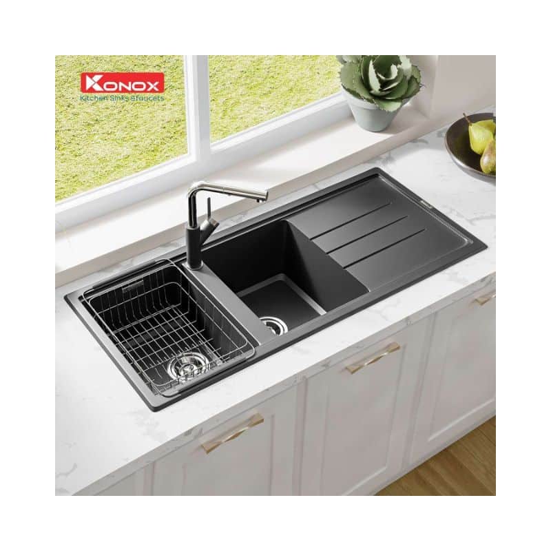 Chậu rửa bát Konox Granite Sink Phoenix 1160 - Black Chậu rửa bát Konox Granite Sink Phoenix 1160 - Black