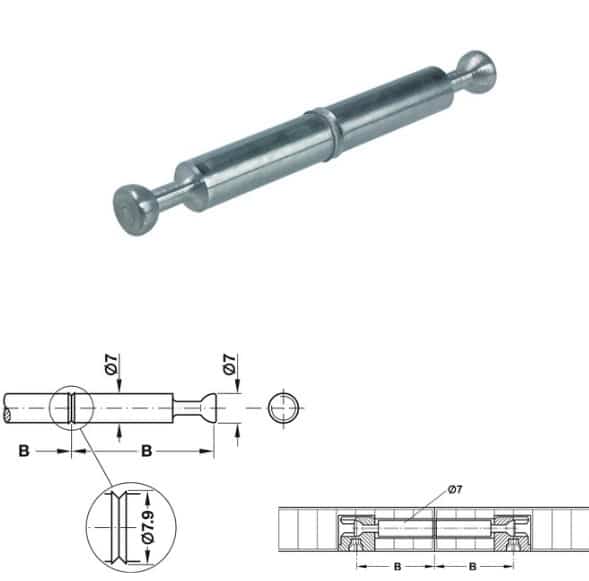 Chốt đôi khoảng cách B34mm Hafele 262.28.786 Chốt đôi khoảng cách B34mm Hafele 262.28.786
