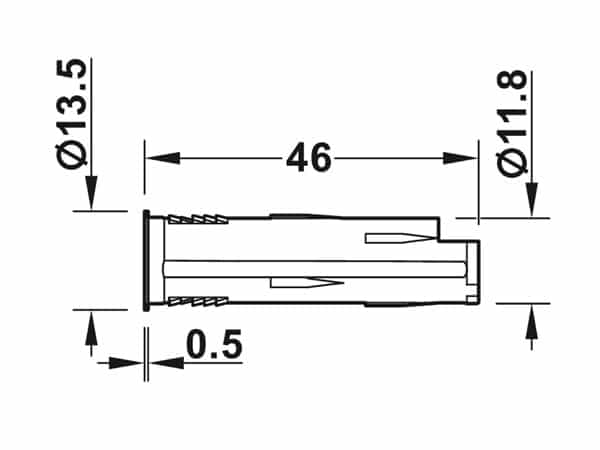 Kích thước của Công tắc cảm biến chạm Hafele 833.89.058 Kích thước của Công tắc cảm biến chạm Hafele 833.89.058