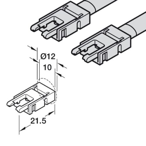 Dây nối cho đèn Led dây 8mm Hafele 833.89.191