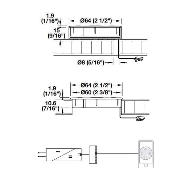 Kích thước của Dây nối dài cho đèn Led 12V 2000mm Hafele 833.73.766 Kích thước của Dây nối dài cho đèn Led 12V 2000mm Hafele 833.73.766