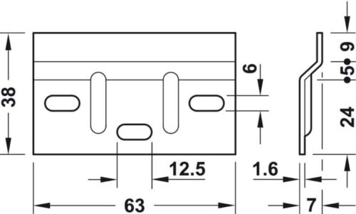 Đế gắn tường cho bas treo tủ Hafele 290.08.920 3 Kích thước của Đế gắn tường cho bas treo tủ Hafele 290.08.920