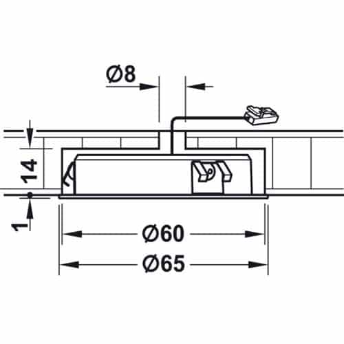 Kích thước của Đèn Led chiếu 3010 hệ 24V Hafele 833.75.040 Kích thước của Đèn Led chiếu 3010 hệ 24V Hafele 833.75.040