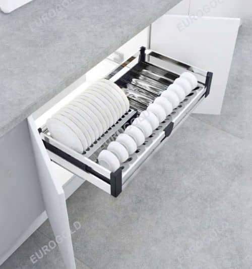 Giá bát đĩa hộp gắn tủ dưới Inox 201 Eurogold EU133900 Giá bát đĩa hộp gắn tủ dưới Inox 201 Eurogold EU133900