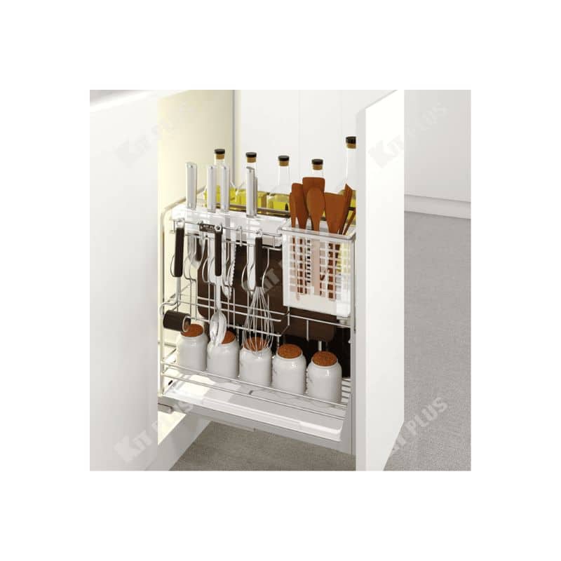 Giá dao thớt Inox nan vuông, ray giảm chấn Kit Plus DE 30T Giá dao thớt Inox nan vuông, ray giảm chấn Kit Plus DE 30T