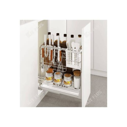 Giá dao thớt nan dẹt inox mờ, ray giảm chấn Kit Plus EC VIP.25 3 Giá dao thớt nan dẹt inox mờ, ray giảm chấn Kit Plus EC VIP.25