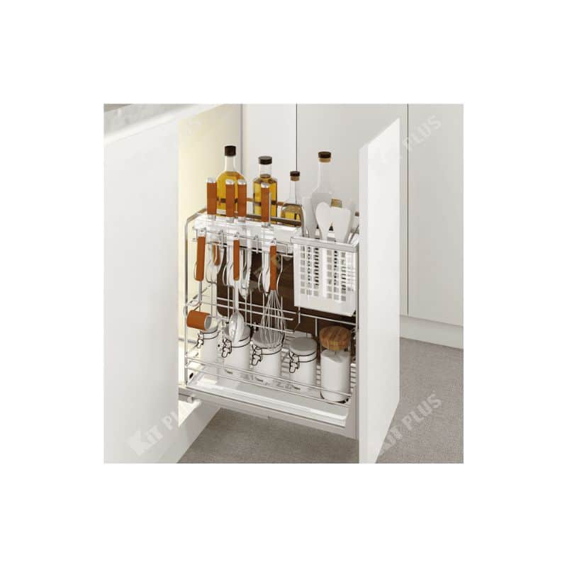 Giá dao thớt nan dẹt inox mờ, ray giảm chấn Kit Plus EC VIP.30 Giá dao thớt nan dẹt inox mờ, ray giảm chấn Kit Plus EC VIP.30