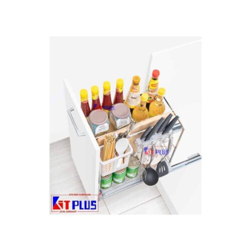 Giá dao thớt nan dẹt inox mờ, ray giảm chấn Kit Plus EC VIP.35 3 Giá dao thớt nan dẹt inox mờ, ray giảm chấn Kit Plus EC VIP.35