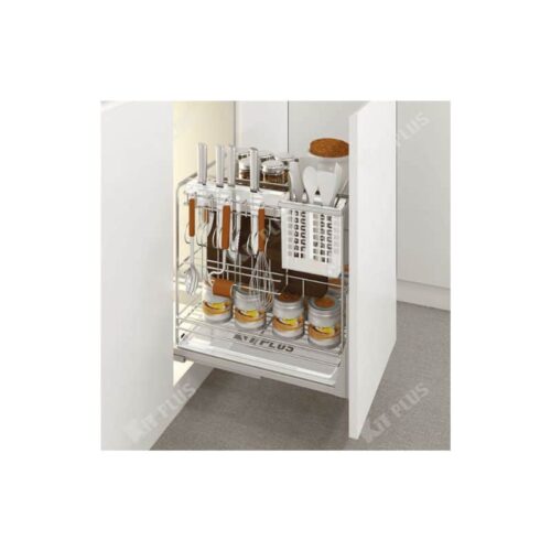 Giá dao thớt nan dẹt inox mờ, ray giảm chấn Kit Plus EC VIP.40 3 Giá dao thớt nan dẹt inox mờ, ray giảm chấn Kit Plus EC VIP.40