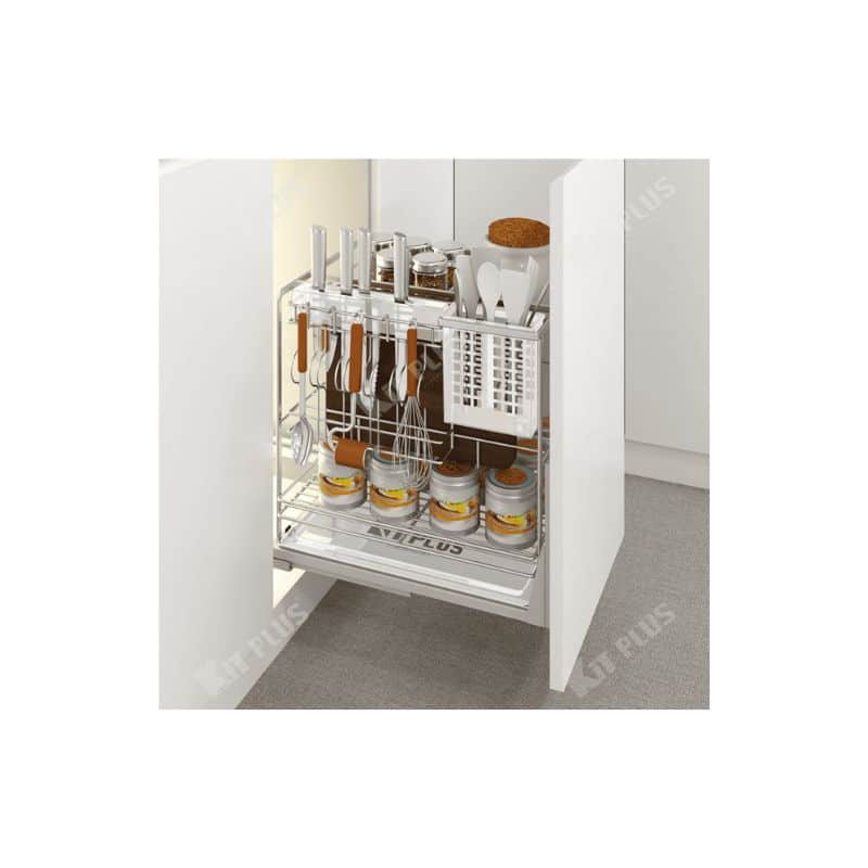 Giá dao thớt nan dẹt inox mờ, ray giảm chấn Kit Plus EC VIP.40 Giá dao thớt nan dẹt inox mờ, ray giảm chấn Kit Plus EC VIP.40