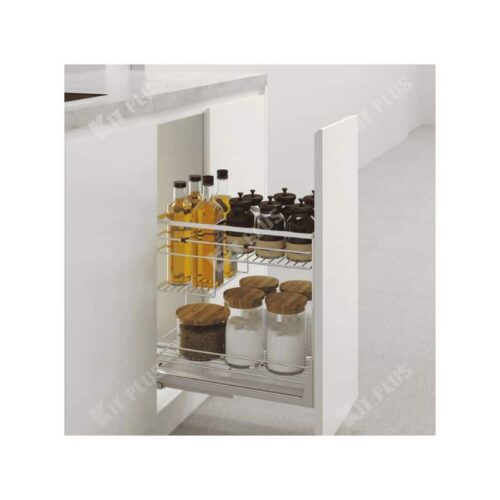 Giá để gia vị nan dẹt Inox mờ, ray giảm chấn Kit Plus DS.30 3 Giá để gia vị nan dẹt Inox mờ, ray giảm chấn Kit Plus DS.30