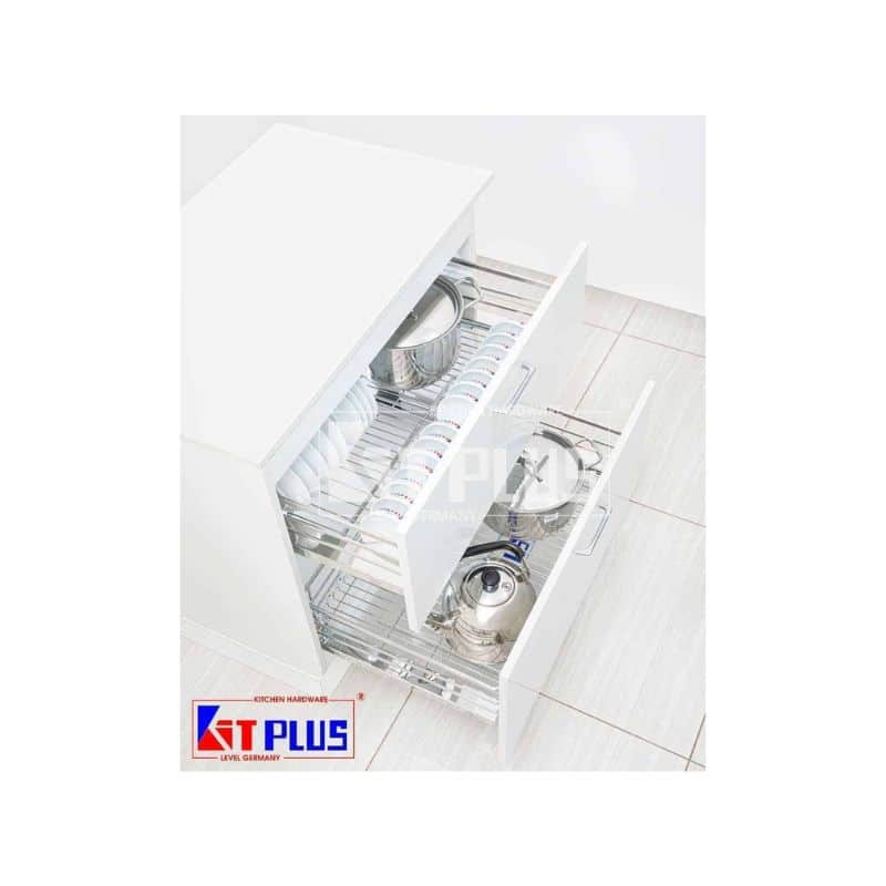 Giá xoong nồi, bát đĩa đa năng nan dẹt inox mờ Kit Plus BM VIP.60 Giá xoong nồi, bát đĩa đa năng nan dẹt inox mờ Kit Plus BM VIP.60